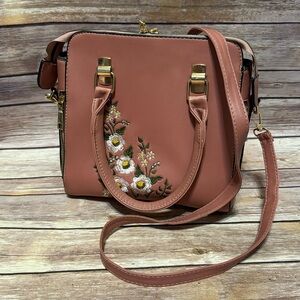 Pink Embroidered Purse